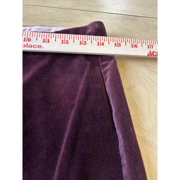 Y2K Burgundy Crushed Velvet Pants 5 RAMPAGE Corduroy Bootcut Office Siren Glam - Picture 7 of 16